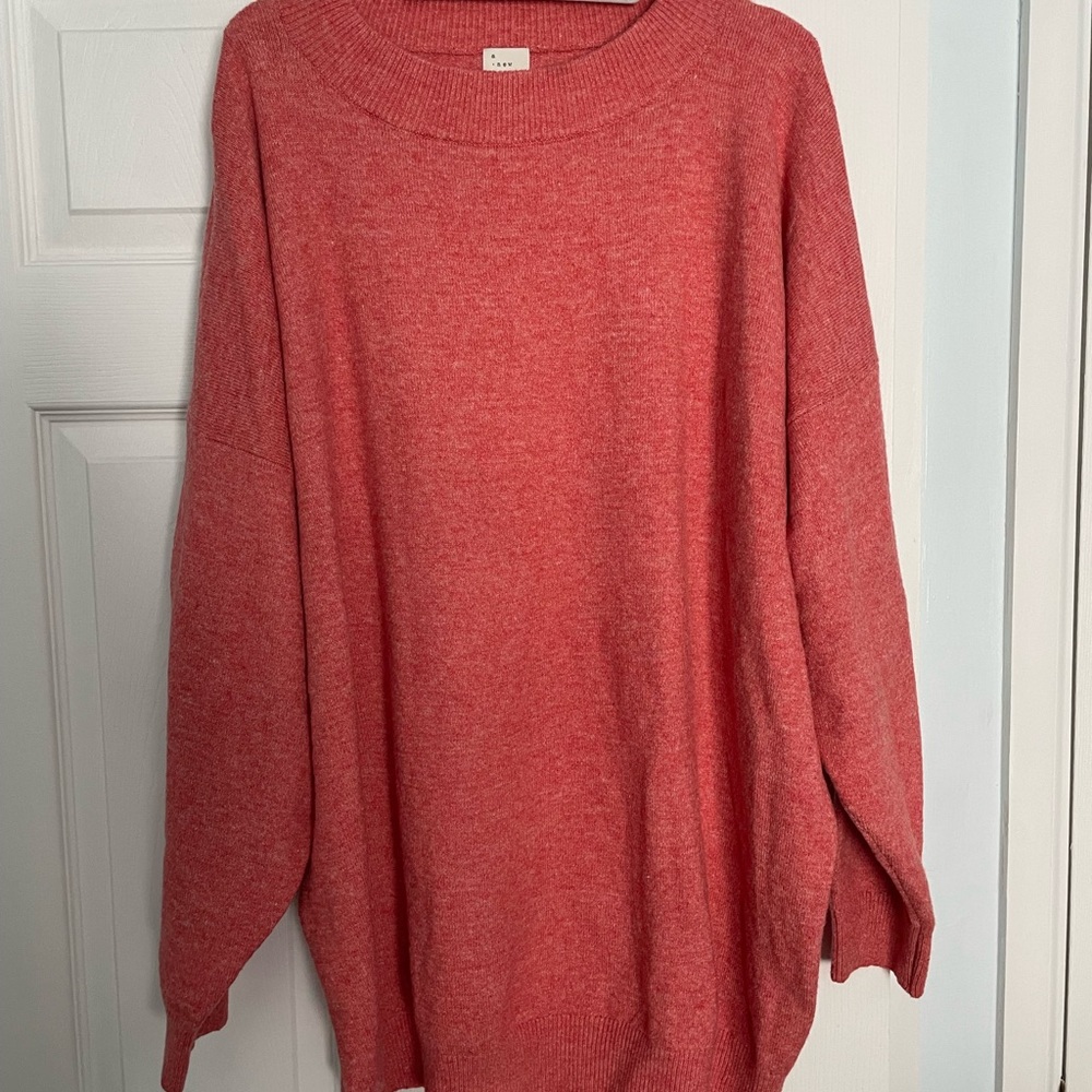 A New Day Coral Crew Neck Sweater Relaxed Fit